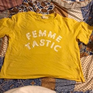 Yellow Femme-Tastic Feminism T-Shirt (Brand new!)